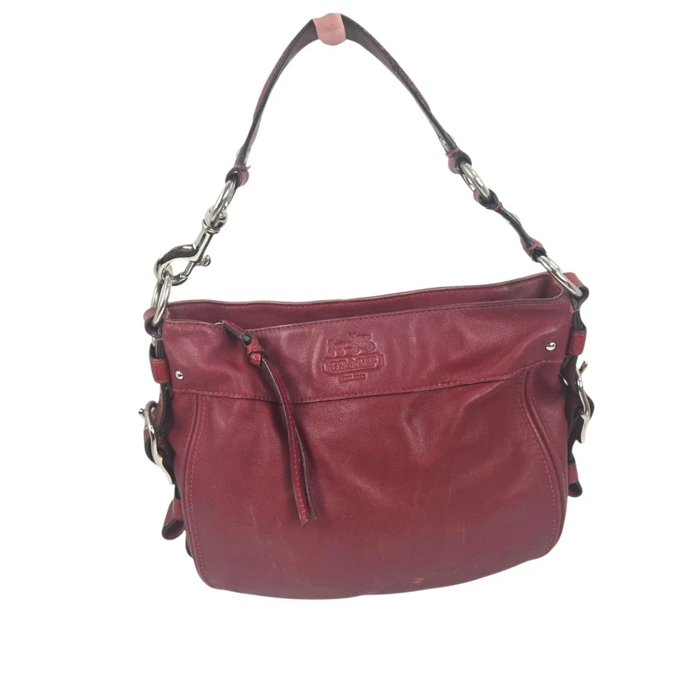 Coach Vintage Red Leather Zoe Hobo Shoulder Bag Slouchy Y2K Purse F12671 READ!